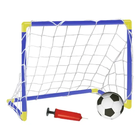 Trave Futebol Gol Kit Mini Golzinho Infantil Brinquedo Bola Azul