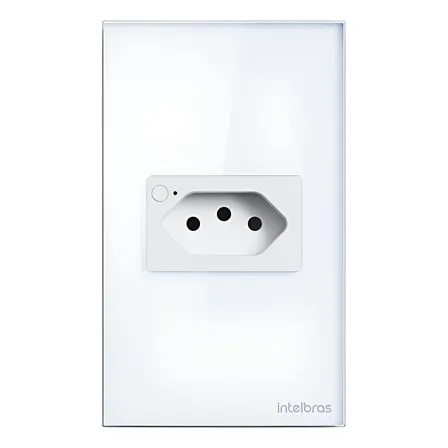 Tomada Inteligente 10a Wifi Ets 1001 Izy Smart Intelbras C/ Medidor Consumo Alexa Cor Branco