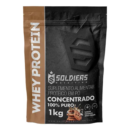 Whey Protein Concentrado 1kg Cookies Soldiers Nutrition