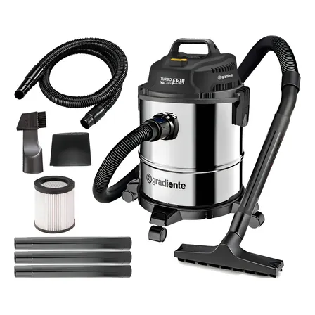 Aspirador de Pó e Água Inox Multiuso 12L 1200W Gradiente PGAC120