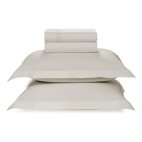 Jogo De Cama Queen 200 Fios Bordado Anastasia Branco Karsten Cor U