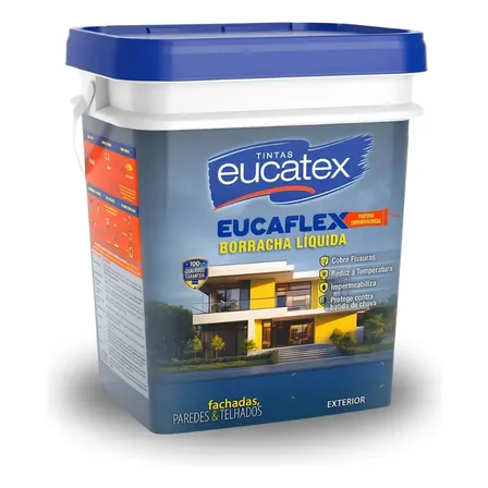 Borracha Líquida Impermeabilizante Eucaflex Cores 20k Acabamento Fosco Cor Chromium