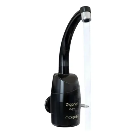 Torneira Elétrica Luna Zagonel Preta Parede220v 4temp 1/4v Acabamento Polido Cor Preto 220v