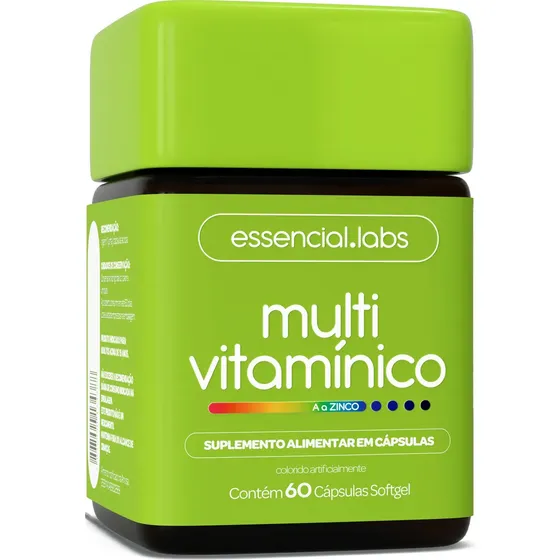 Multivitaminico De A A Zinco - Polivitamínico Com Fórmula Avançada E Concentrada - 60 Cápsulas Softgel Sem Sabor