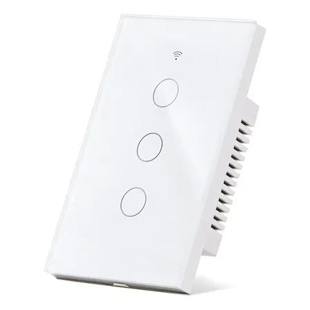 Interruptor Inteligente Wi-Fi 3 Botões Touch Branco Alexa Google Home