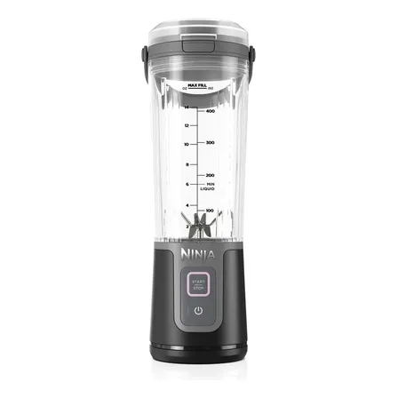 Liquidificador Portátil, Ninja, Base Recarregável, Tampa À Prova De Vazamentos, Função De Auto-limpar, Copo De 470 Ml, Bivolt Preto 127/220v