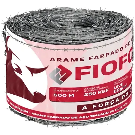 Arame Farpado Fioforte 500m Aço Galvanizado Resistente