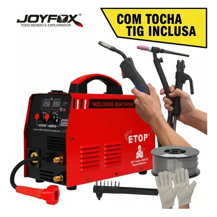 Máquina de Solda Multiprocesso Joyfox 250A, Com MIG, TIG e MMA Inverter