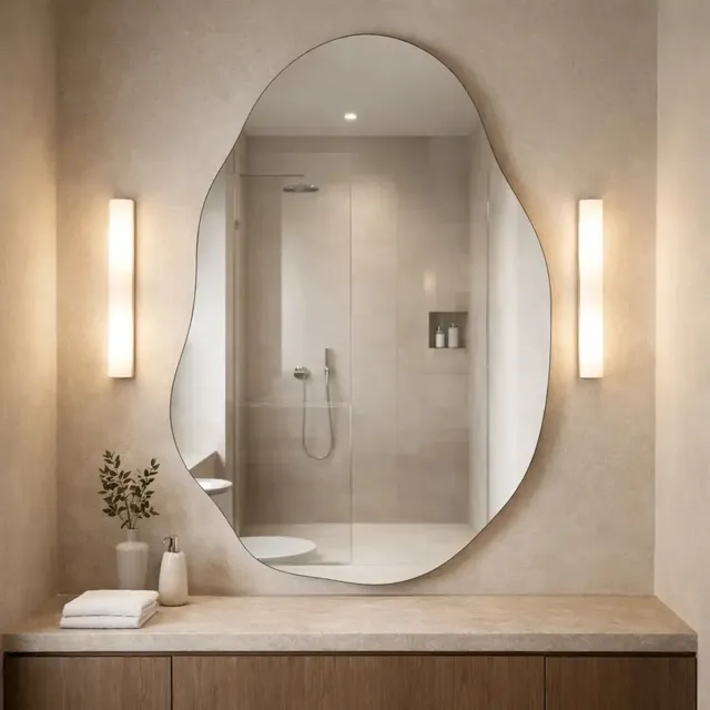 Espelho Lopazzi Orgânico 90x60cm Sem Moldura Decorativo Moldura Suporte