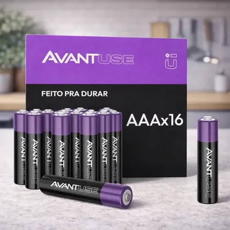 kit 16 Pilhas Recarregável Palito AAA 1.2v 1000MAH Cod: 408180016-4 Avant Use