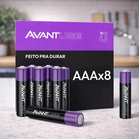 Kit 8 Pilhas Recarregável Aaa Palito 1000mah 1.2v Avant Use