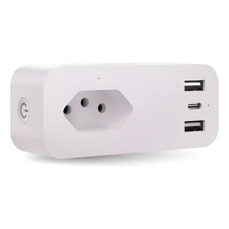 Tomada Inteligente Wifi 10a Velds, C/ 3 Portas Usb, Controle Por App E Medidor De Consumo, Bivolt 127/220v
