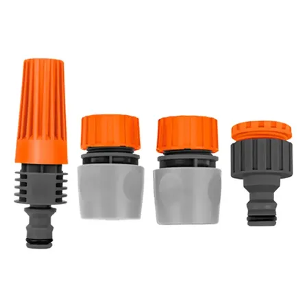 Conjunto Esguicho Kit Bico Engate Rápido 4 Peças Tramontina Cor Cinza-escuro