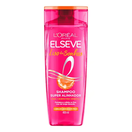 Shampoo Com Queratina Vegetal E Aha Para Alinhamento Capilar E Controle Do Frizz, Elseve Liso Dos Sonhos, L'oréal Paris, 400ml