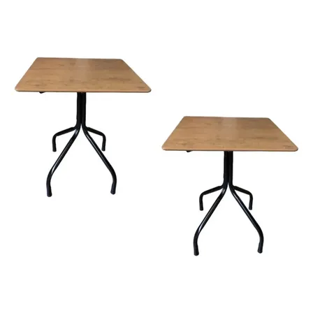 Mesa Quadrada Ecomhome Moema Mdf 70x70 Embuia/preto 4 Pessoas