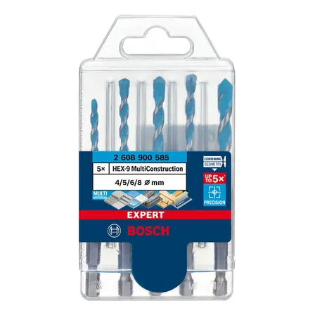 Broca Expert Hex-9 Multiconstruction 4 - 8mm C/ 5 Pçs Bosch