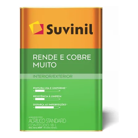 Tinta Acrilica Fosca Suvinil Rende & Cobre Muito 18l Acabamento Fosco Cor Cromio