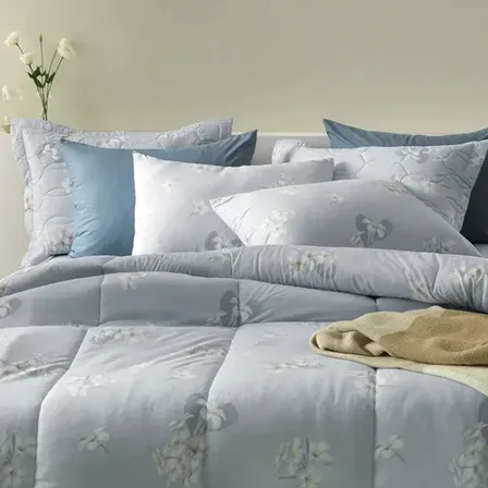 Jogo De Cama King 100% Algodão Jasmin 4 Peças Azul Karsten