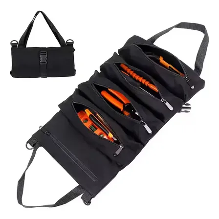 Bolsa Saco De Armazenamento De Ferramentas De Rolo Cor Preta