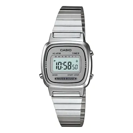 Relógio Casio Feminino La670 Cinza Vintage Tamanho Mini