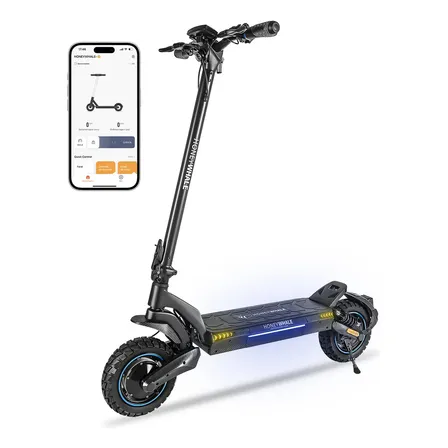 Honeywhale T5 Patinete Eletrico Adulto, 1500w Scooter Elétrica, Velocidade Máxima 60 Km/h, 45-50 Km De Autonomia, 15 Ah Motor Duplo Patinete Juvenil Dobráve Com Controle De Aplicativo Bluetooth Preto