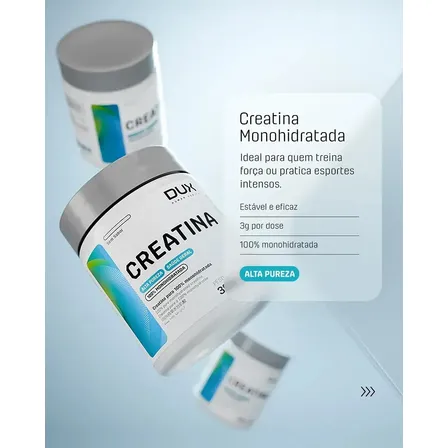 Pote Creatina Monohidratada 100% Pura 300g dux Nutrition Sem Sabor em po