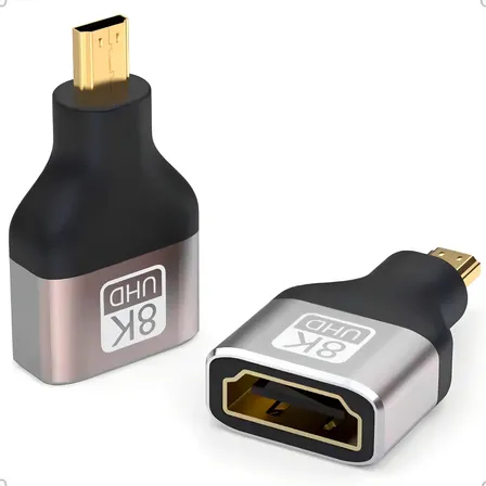 Adaptador HDMI para Micro HDMI 8K UHD 2.1 48Gbps Preto