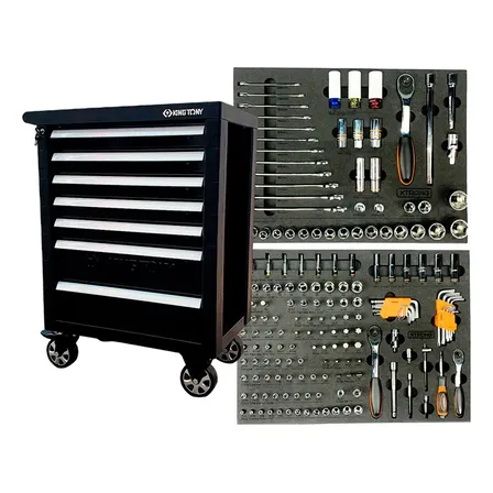 Carrinho De Ferramentas 7 Gaveta Completo 178pc King Tony Preto