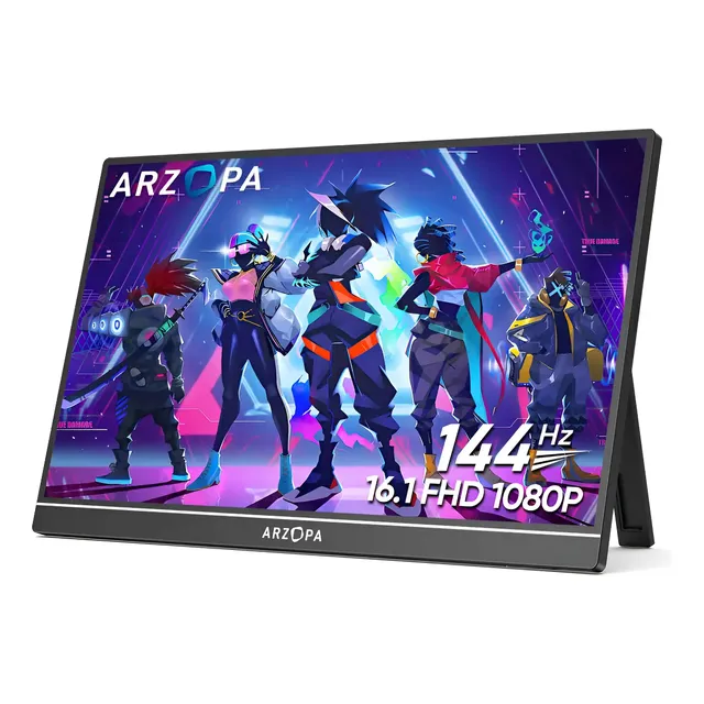 Monitor Portátil Full Hd 144hz Gamer 1080p 16,1 Polegadas Cor Preto