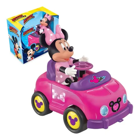 Minnie Mouse No Carrinho Boneco Vinil Articulado Disney