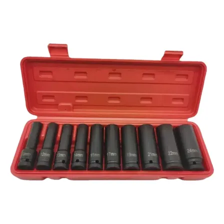 Yuhui Jogo Soquete De Impacto 78mm 1/2 Pol 10 Peças 10 À 24mm Cor Ferroso