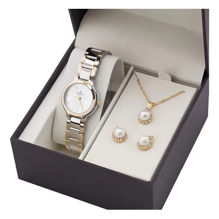 Relogio Feminino Champion Prata Dourado Pequeno Cn24959c Correia Prata Com Dourado Fundo Prata