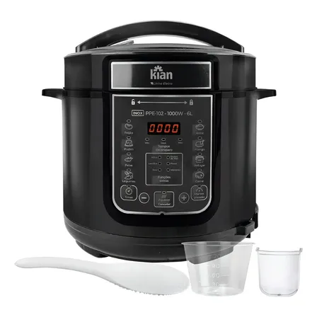 Panela De Pressão Elétrica Ppe-102 6 Litros Kian Preto