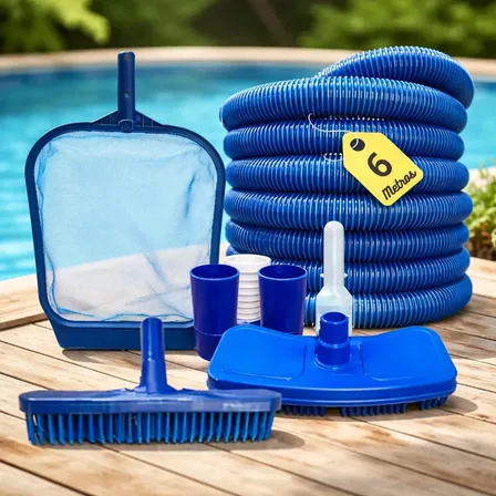 Produtos Para Piscina Kit Limpeza Peneira Escova Aspirador Mangueira Adaptador E Ponteira Piscina Fibra Vinil Alvenaria
