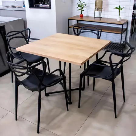 Cadeira Allegra Master 4 Unidades Preto Empilhável Exterior Perfil Casa