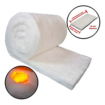Manta Fibra Cerâmica Alta Temperatura Tapcamp 1000 X 610 X 25 Mm Para Fornos Resistente A 1260ºc