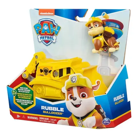 Patrulha Canina Boneco Brinquedo Veiculo Solido Rubble Sunny Cor Amarelo