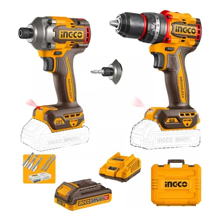 Kit 2x Parafusadeira De Impacto 20v Ckli20277-9 Ingco