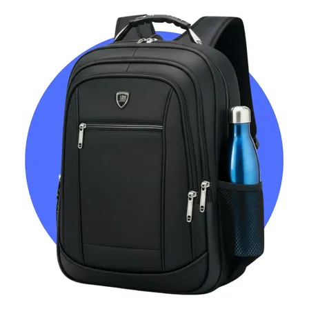Mochila Masculina Faculdade Impermeável Resistente Grande Trabalho Escola Preto Liso