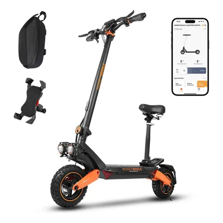 Honeywhale T8a Patinete Elétrico Adulto, Scooter Eletrica Com Motor De 950 W, Velocidade Máxima De 55 Km/h, Bateria De... Preto