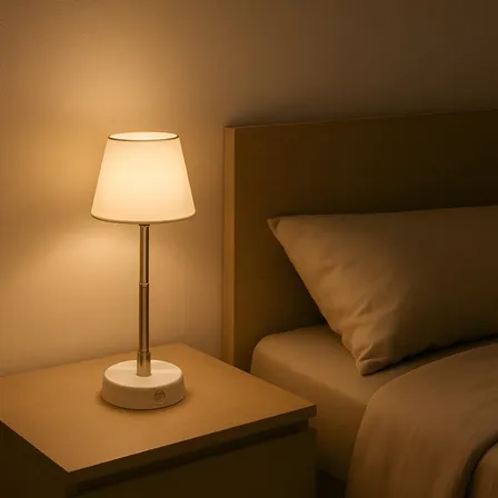 Luminária De Mesa Abajur Cupula Sala Quarto Led Dimerizavel Estrutura Branco
