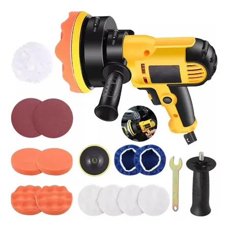 Politriz Angular Automotiva,politriz Lixadeira Multifunções Automotiva,4000rpm,ferramentas De Mão 125mm Polir Lixar Com Acessórios Amarelo 220v