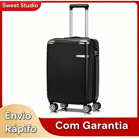 Mala de Bordo Rígida ABS Preto Sweet Studio com Rodas Duplas 360° para Viagem