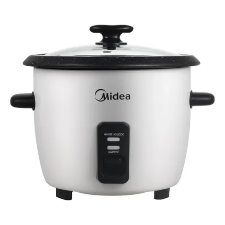 Panela De Arroz Elétrica Midea 7 Xícaras Cozimento Á Vapor Com Tampa De Vidro Branco 220v 60hz