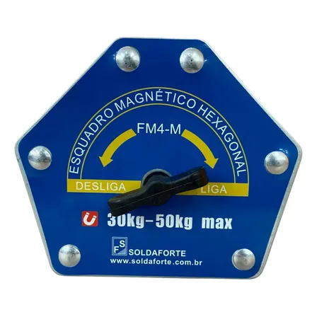 Esquadro Magnético Soldaforte 30-50kg Liga/desliga Para Soldagem