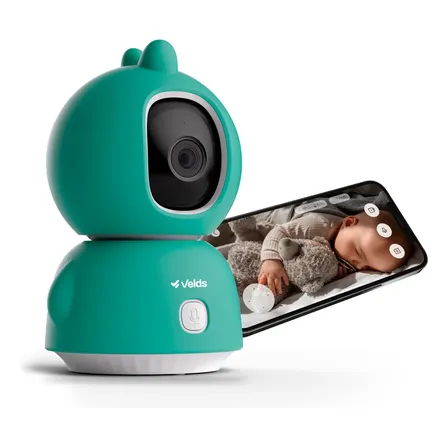 Babá Eletrônica Inteligente, Visão Noturna E Detecção De Choro, C/ Capinha De Dinossauro Velds 5v Branco E Verde