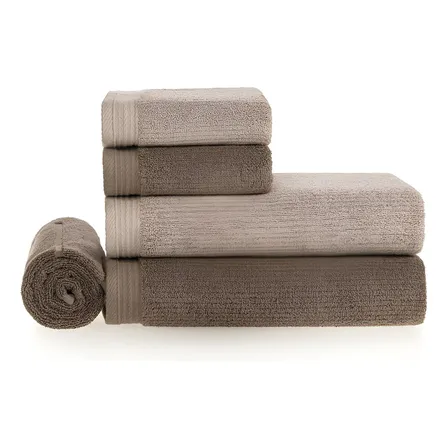 Kit Jogo Toalhas Karsten 5 Banhão Rosto Piso Imperial Cor Lunar/gris