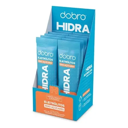 Hidra Eletrólitos Dobro Laranja E Morango 10x7g Sabor 10 Unidades