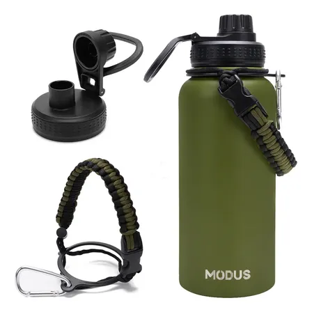 Modus Garrafa Térmica 950ml Aço Inox 304 Com Alça Paracord