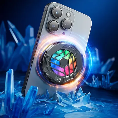 Cooler Para Celular Gamer Com Rgb, 5500rpm Placa Peltier Ultra Fria, Resfriador Potente Para Jogos Mobile, Baixo Ruído, Alta Eficiência, Ideal Para Pubg Cod Free Fire Preto